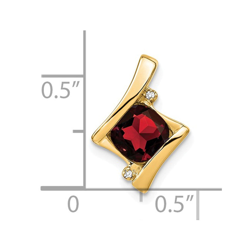 1.25 Carat (ctw) Natural Garnet Pendant Necklace in 14K Yellow Gold with Chain Image 2