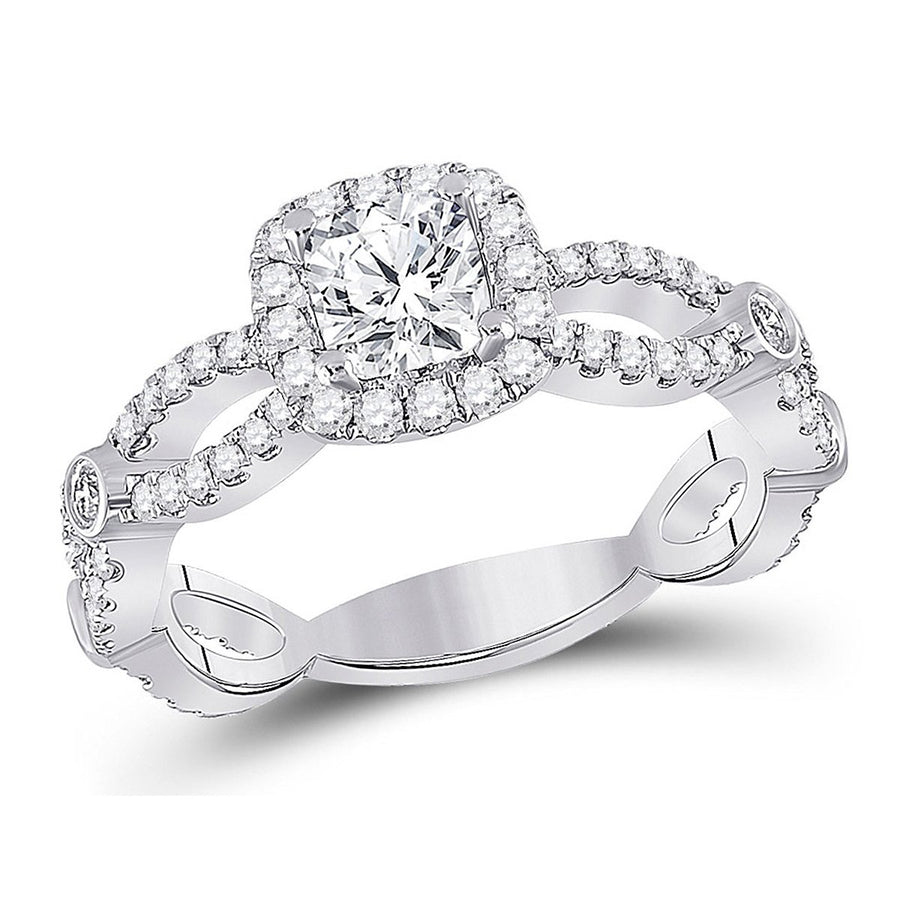 1.29 Carat (ctw G-HI1-I2) Cushion-Cut Diamond Engagement Ring in 14K White Gold Image 1