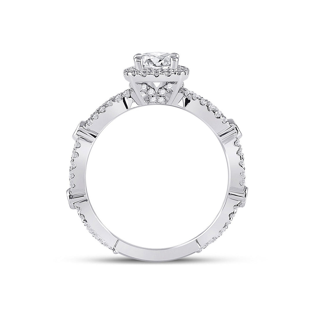 1.29 Carat (ctw G-HI1-I2) Cushion-Cut Diamond Engagement Ring in 14K White Gold Image 2