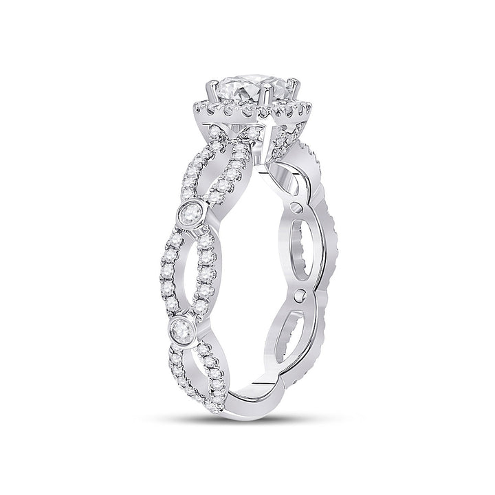 1.29 Carat (ctw G-HI1-I2) Cushion-Cut Diamond Engagement Ring in 14K White Gold Image 3