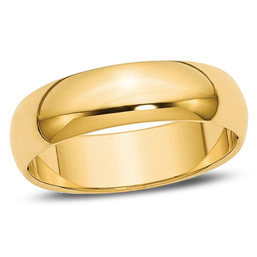 Mens or Ladies 14K Yellow Gold 6mm Wedding Band Ring Image 1