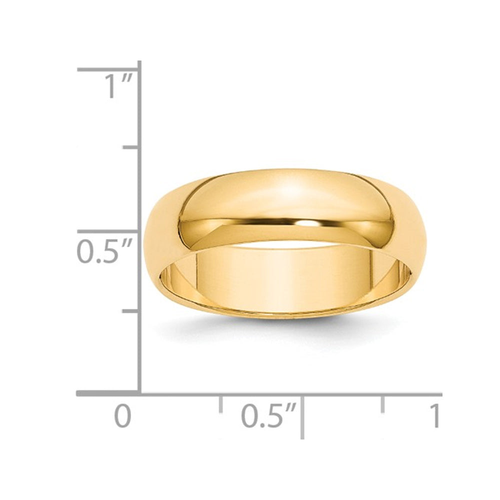 Mens or Ladies 14K Yellow Gold 6mm Wedding Band Ring Image 2