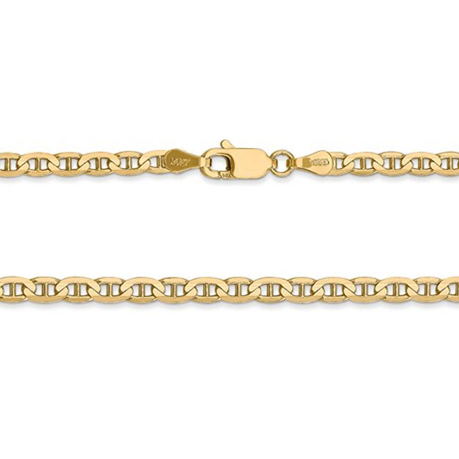 14K Yellow Gold 3mm Concave Anchor Chain Anklet -- 9 Inches Image 1