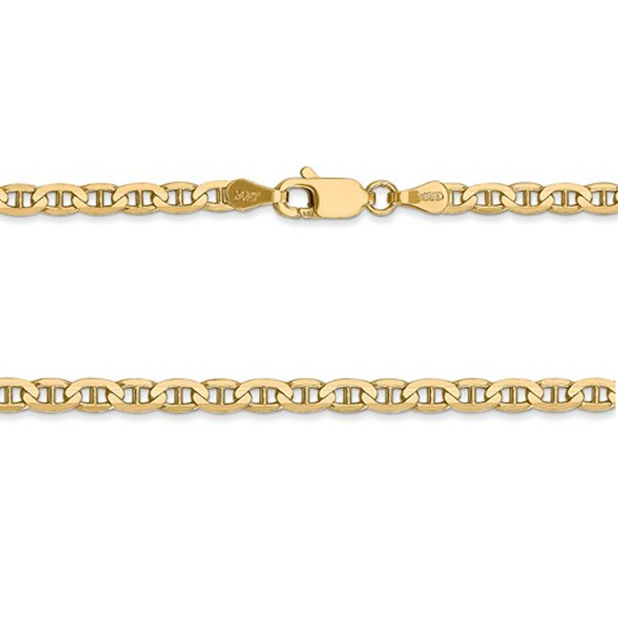 Ladies 14K Yellow Gold 3mm Concave Anchor Chain Bracelet -- 7 Inches Image 1