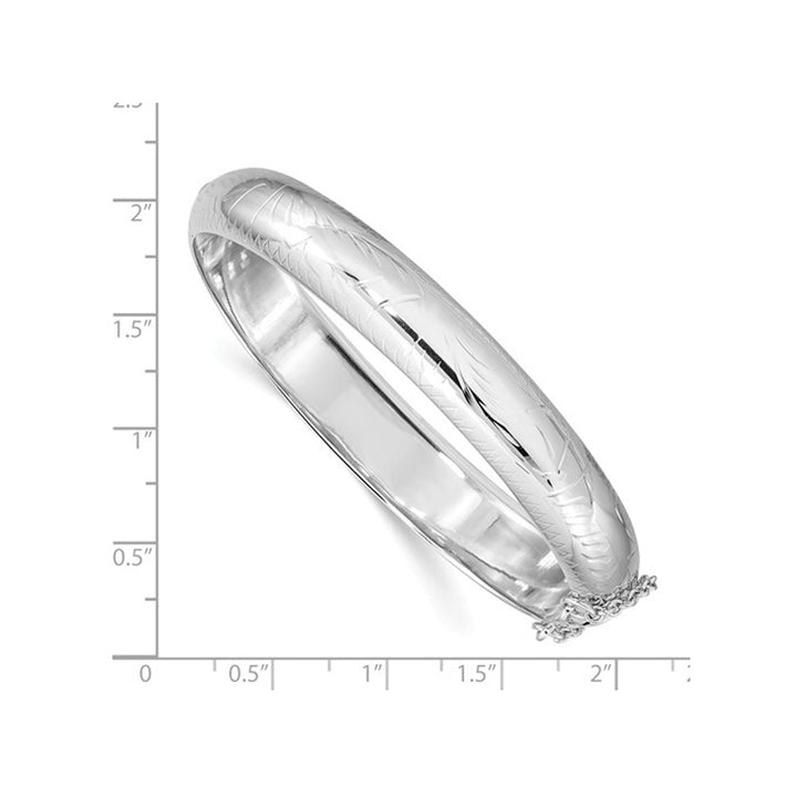 Hinged Bangle in Sterling Silver (10.25mm) Image 3