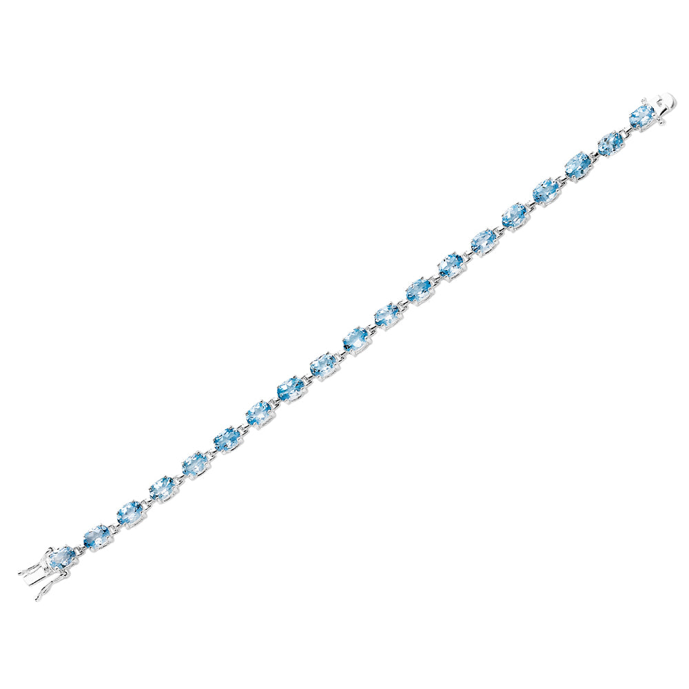 Natural Blue Topaz Bracelet 4.75 Carat (ctw) in Sterling Silver Image 2