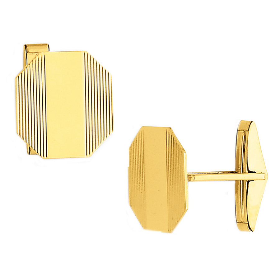 Mens Cuff Links in 14K Yellow Gold Image 1