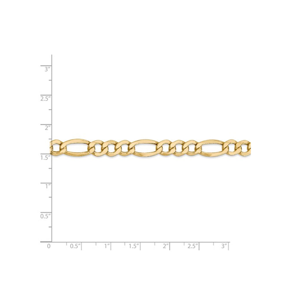 Figaro Chain Bracelet in Polished 14K Yellow Gold 8 Inches (7.30 mm) Image 3