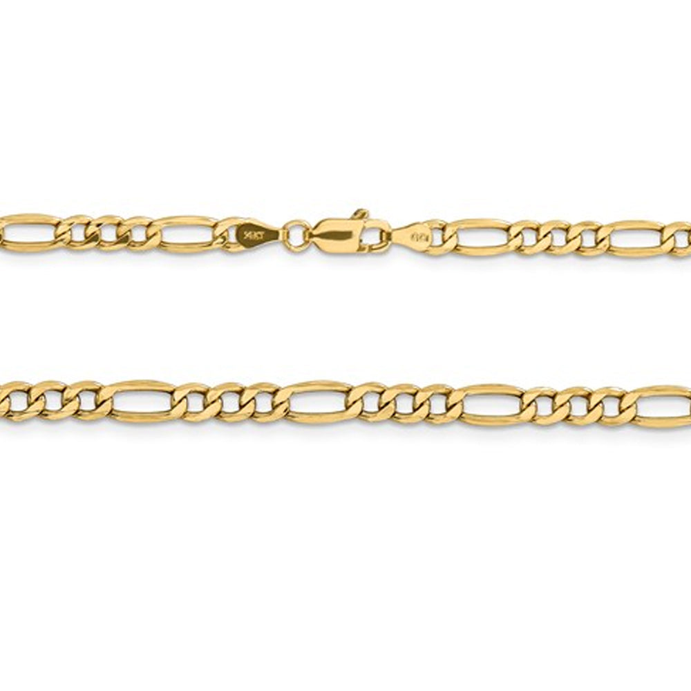 Figaro Chain Bracelet in 14K Yellow Gold 8 Inches (4.40mm) Image 2