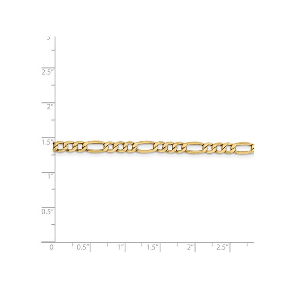 Figaro Chain Bracelet in 14K Yellow Gold 8 Inches (4.40mm) Image 3