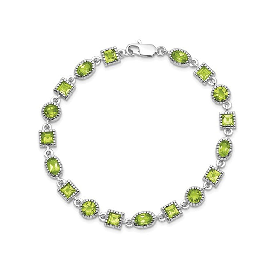Natural Green Peridot Bracelet 7.20 Carat (ctw) in Sterling Silver Image 1