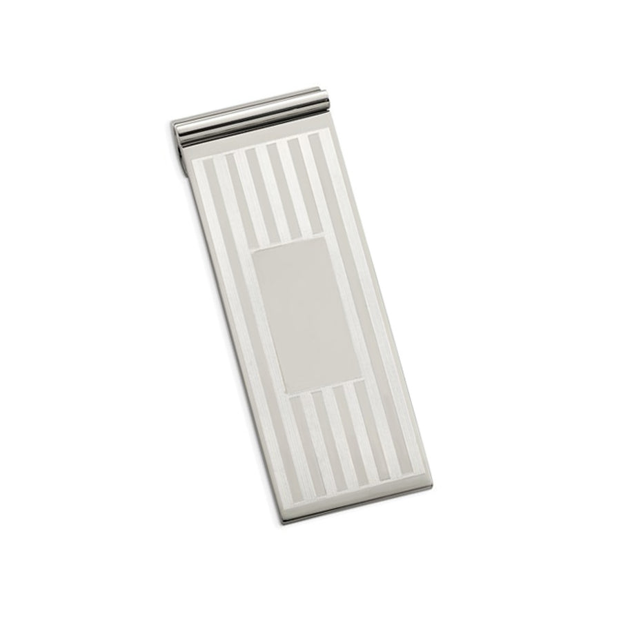 Mens Stainless Steel Brushed and Polished Money Clip Image 1
