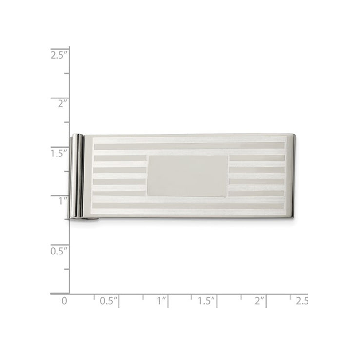 Mens Stainless Steel Brushed and Polished Money Clip Image 3