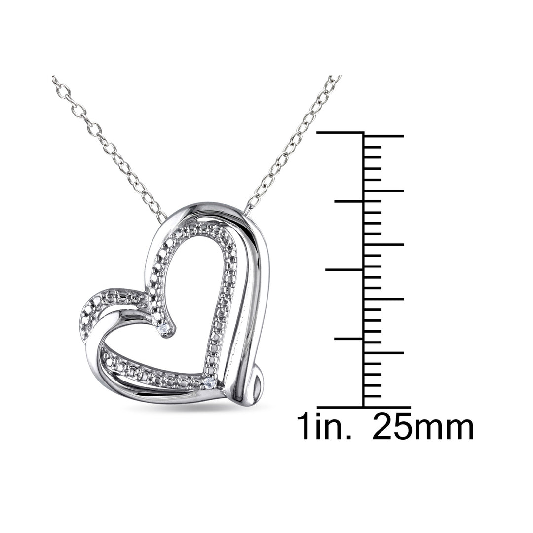 Sterling Silver Heart Pendant Necklace with Chain Image 3