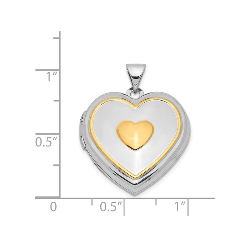 Sterling Silver Heart Shaped Locket Pendant with Chain Image 2