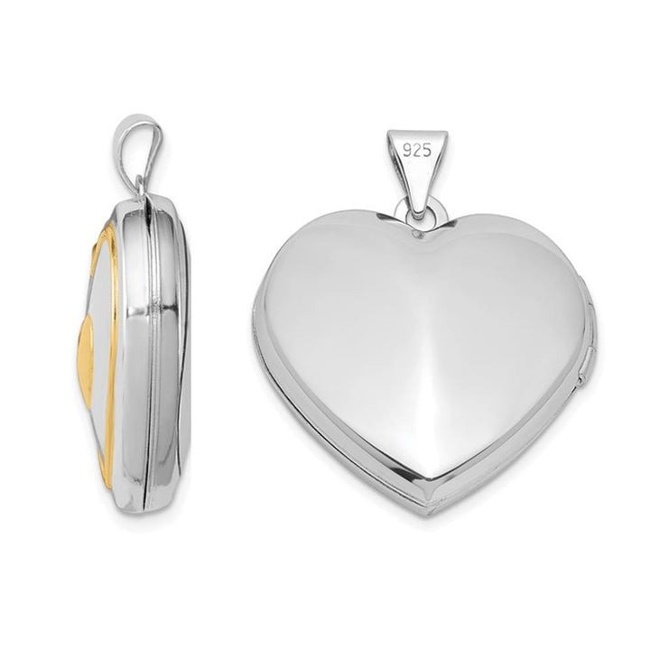 Sterling Silver Heart Shaped Locket Pendant with Chain Image 4