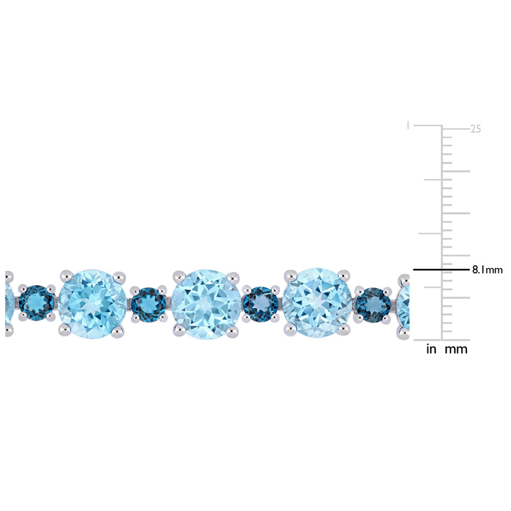 37 Carat (ctw) London Blue Topaz Bracelet in Sterling Silver (7.25 inches) Image 2