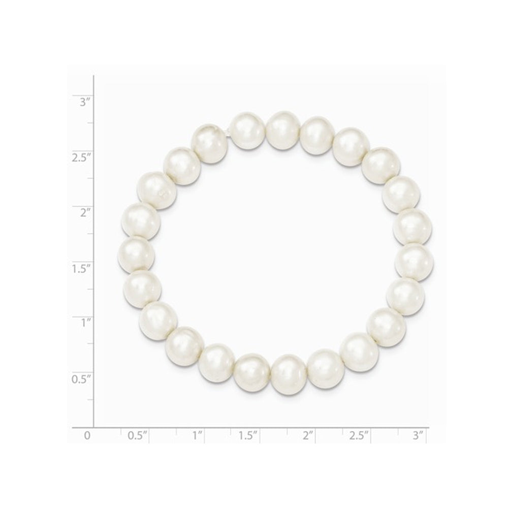 8-8.5mm White Freshwater Cultured Pearl Stretch Bracelet Image 2