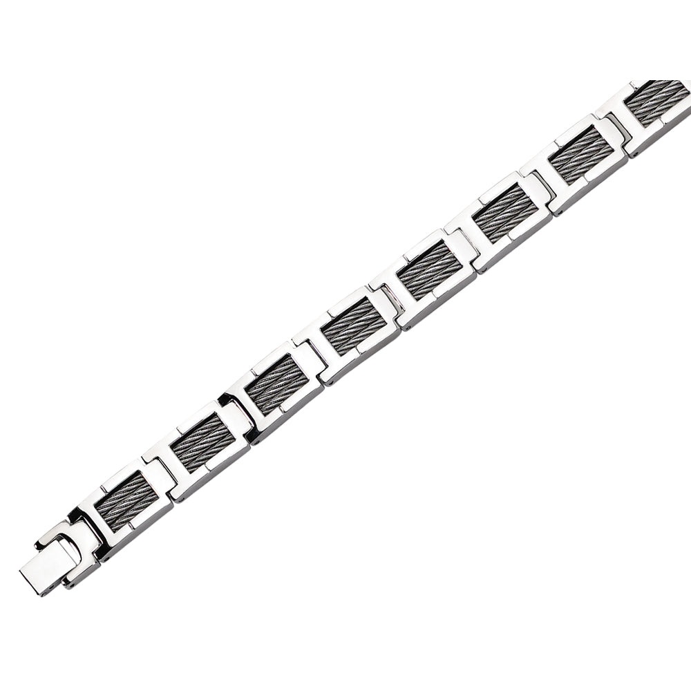 Stainless Steel Mens Cable Bracelet 8.5 Inches Image 2