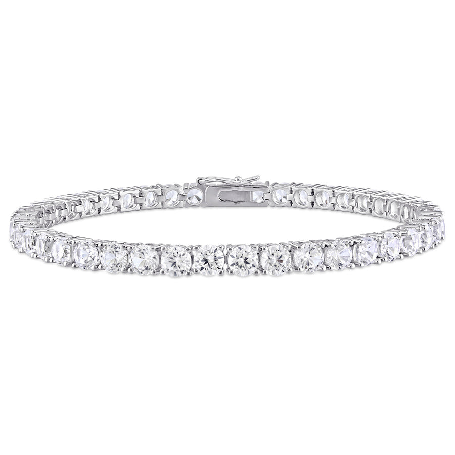 14.24 Carat (ctw) Lab-Created White Sapphire Tennis Bracelet in Sterling Silver Image 1
