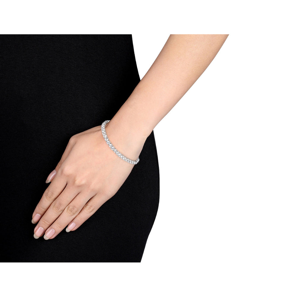 14.24 Carat (ctw) Lab-Created White Sapphire Tennis Bracelet in Sterling Silver Image 2