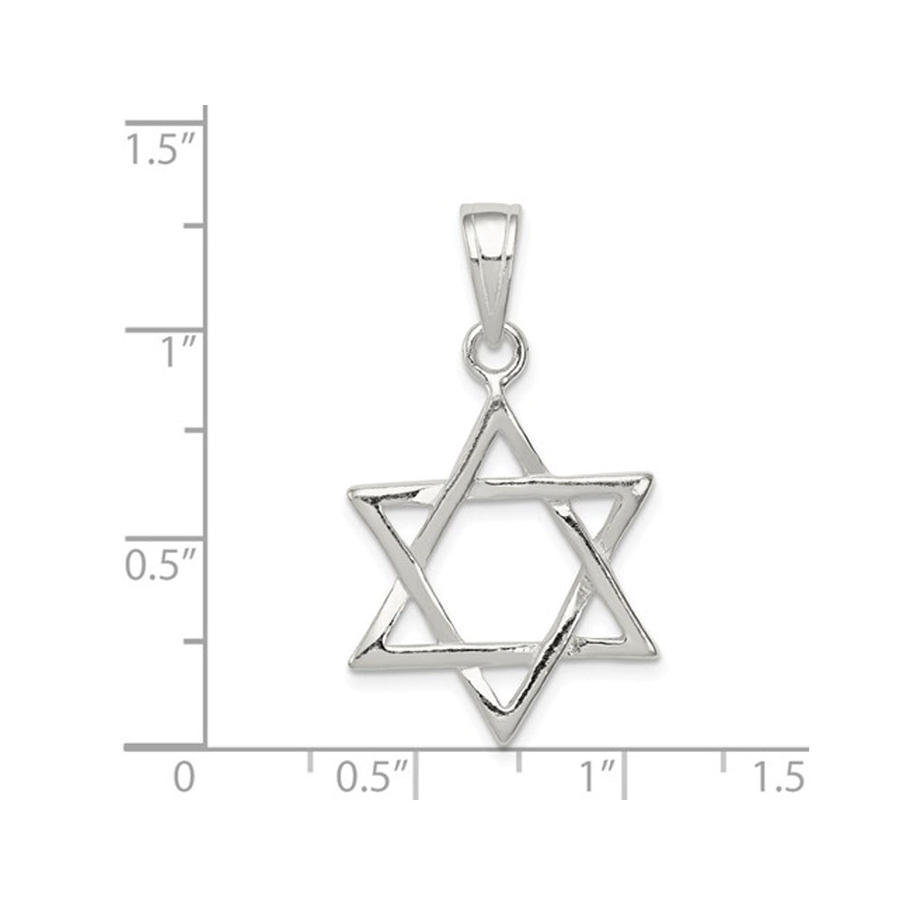 Sterling Silver Star of David Pendant Necklace with Chain Image 2