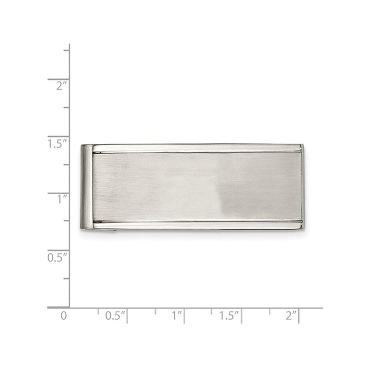 Mens Chisel Money Clip in Polished and Brushed Stainless Steel Image 4
