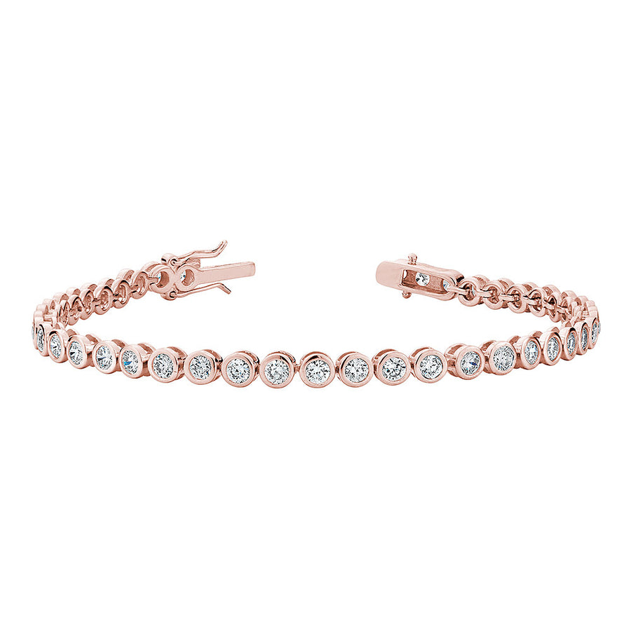 4.0 Carat (ctw) Lab-Created White Topaz Tennis Bracelet in Sterling Silver with Rose Gold Plating Image 1