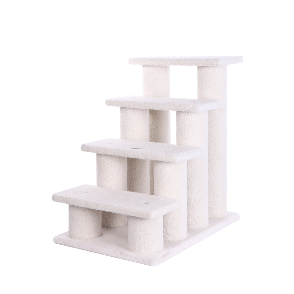 Armarkat Ivory Carpet Pet Steps Jackson Galaxy ApprovedFour Steps Real Wood Stair B4001 Image 2