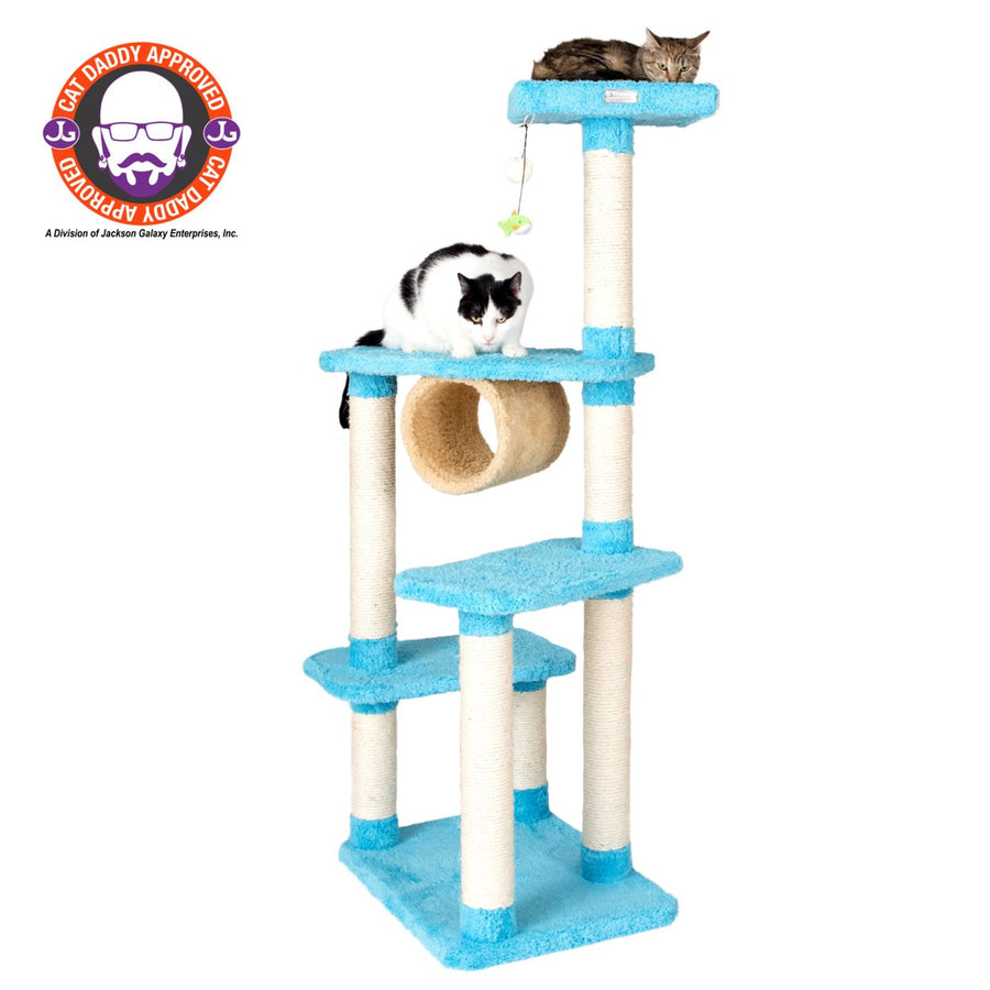 Armarkat Cat ClimberReal Wood Cat Junggle Tree SkyblueJackson Galaxy Approved Image 1