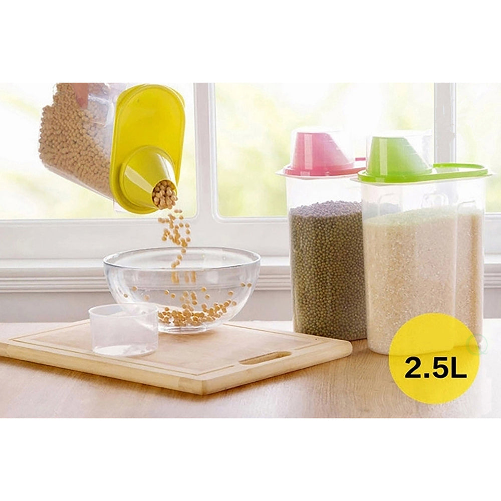 BPA-Free Plastic Food Saver-Kitchen Food Cereal Storage Containers with Graduated Cap Image 2