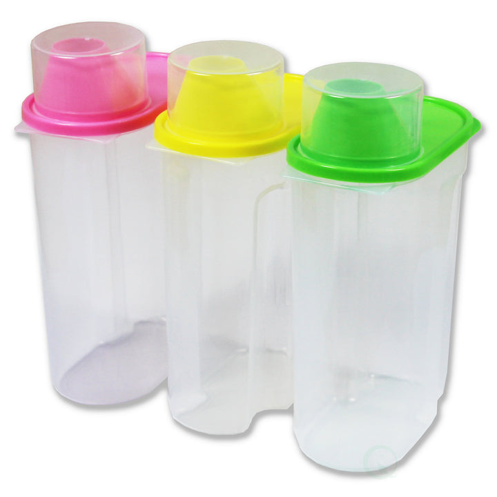 BPA-Free Plastic Food Saver-Kitchen Food Cereal Storage Containers with Graduated Cap Image 3