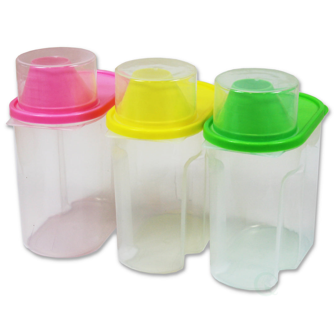 BPA-Free Plastic Food Saver-Kitchen Food Cereal Storage Containers with Graduated Cap Image 6