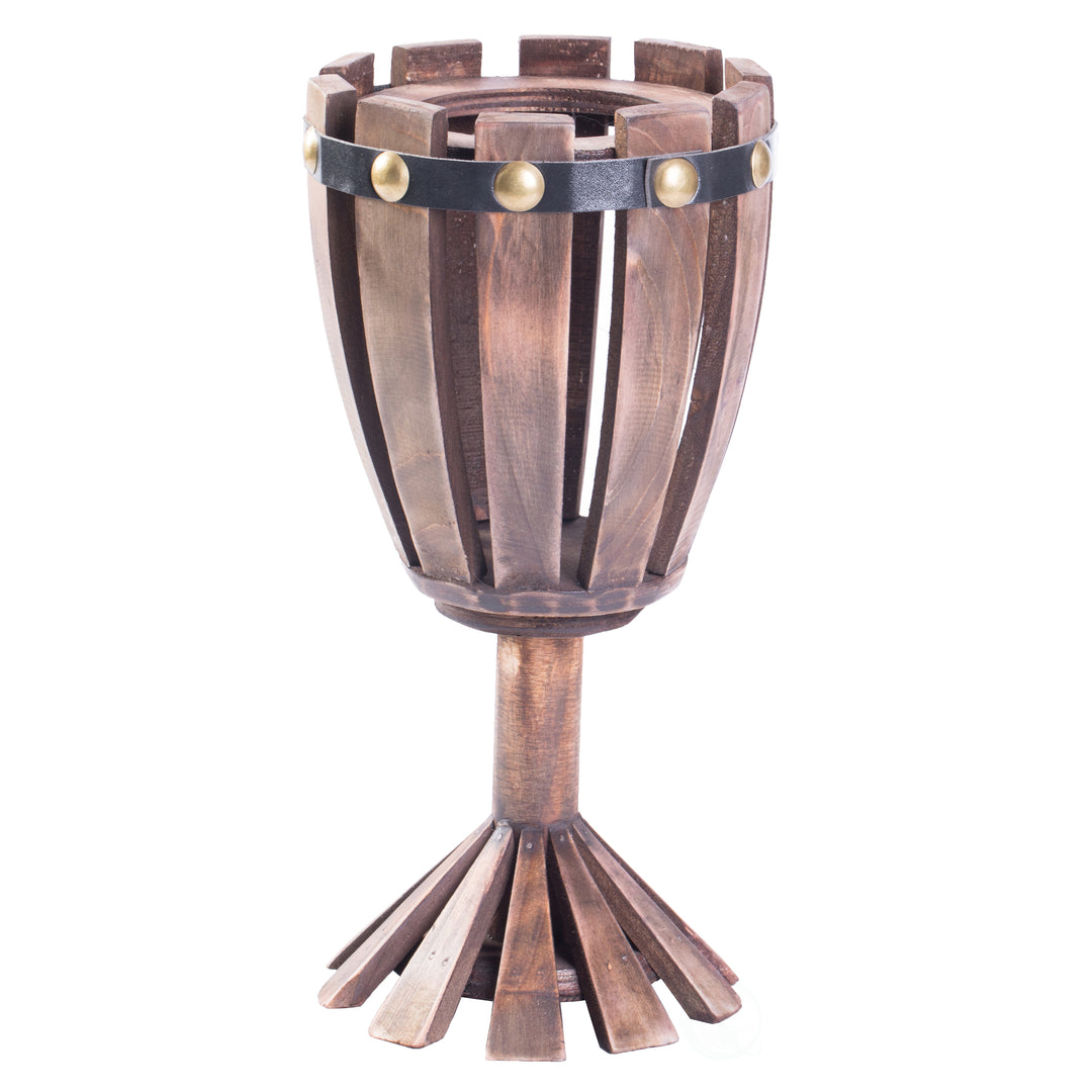 Wooden Wine Goblet Shaped Vintage Decorative Single Bottle Wine Holder Image 3