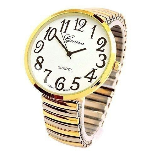 CLEARANCE SALE - Two-Tone Super Large Face Extension Band Watch Image 1