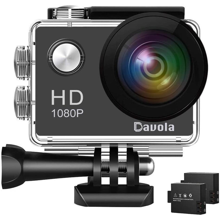 Action Camera Davola 1080P WiFi Sports Camera 12MP Underwater Waterproof Camera with Wide-Angle Lens and Mounting Image 1