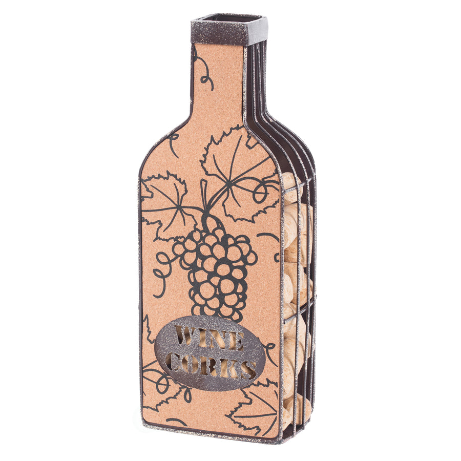 Vintage Metal Bottle Shaped Wine Cork Holder Image 1