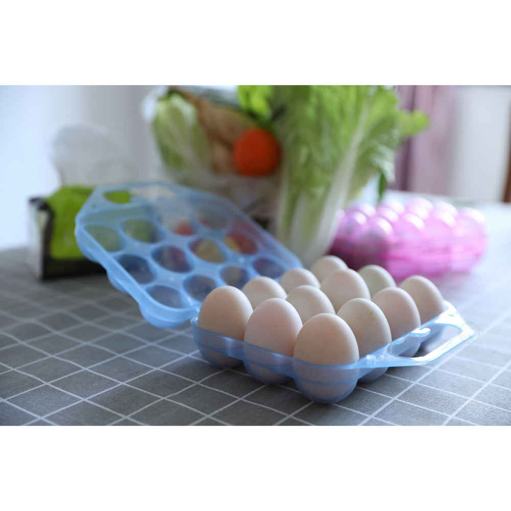 Clear Plastic Egg Carton-12 Egg Holder Carrying Case with Handle Image 2