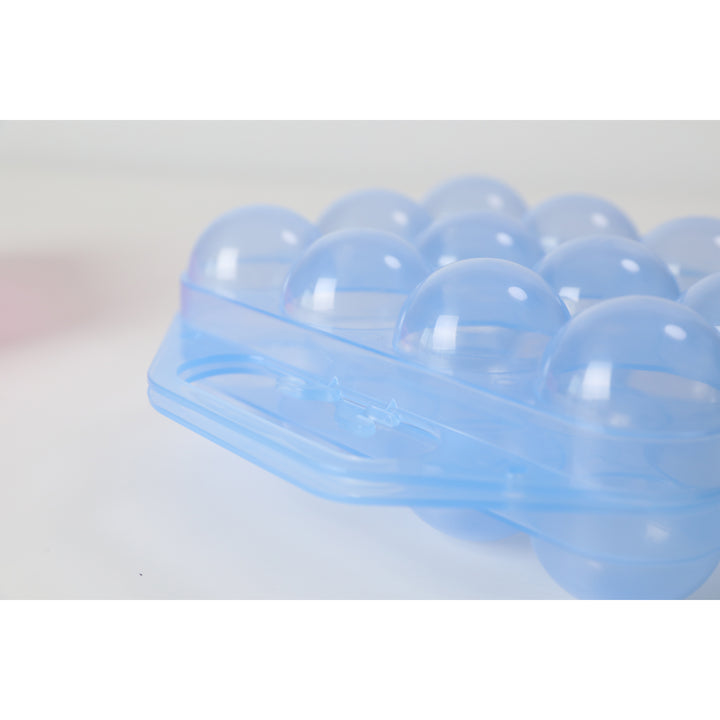Clear Plastic Egg Carton-12 Egg Holder Carrying Case with Handle Image 4