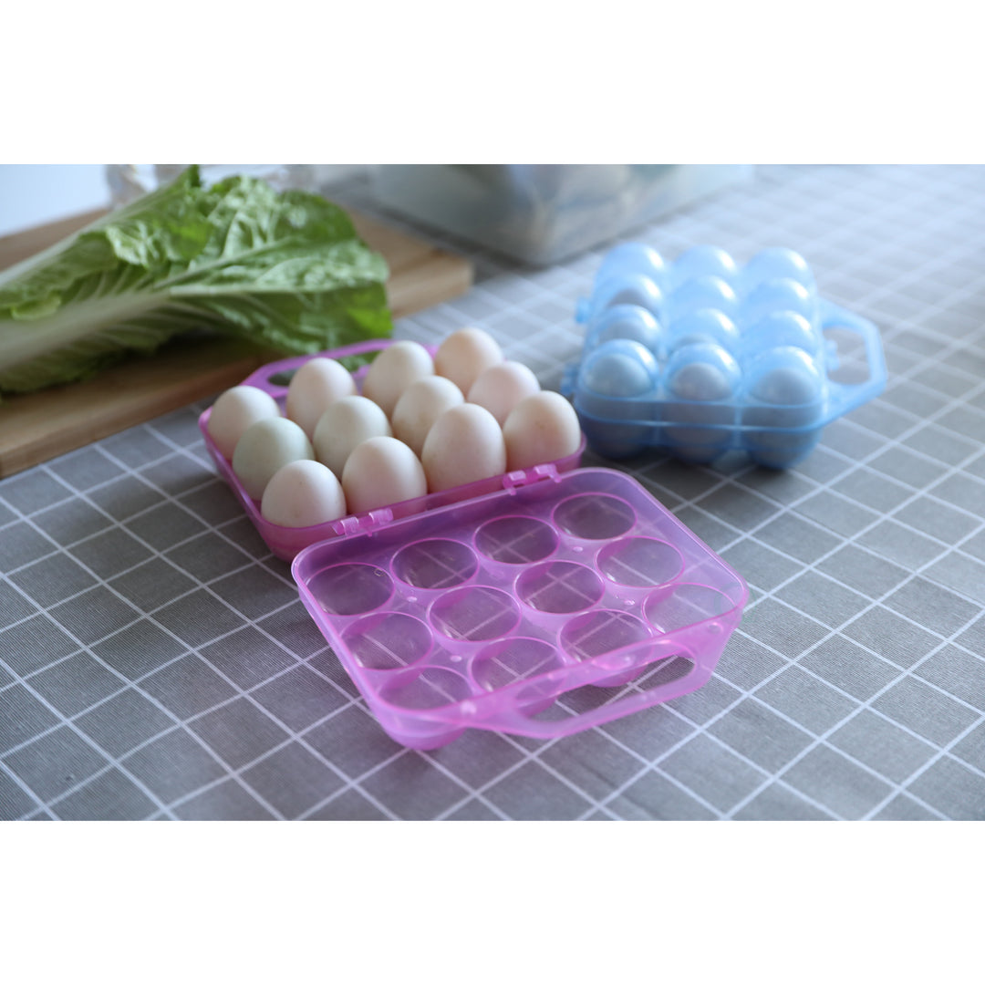 Clear Plastic Egg Carton-12 Egg Holder Carrying Case with Handle Image 7