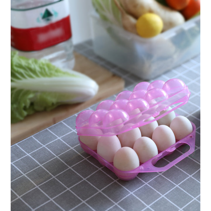Clear Plastic Egg Carton-12 Egg Holder Carrying Case with Handle Image 9