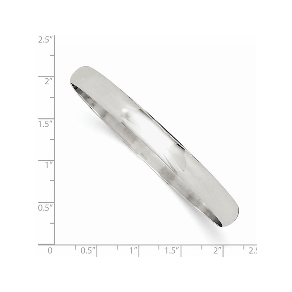Sterling Silver Slip-On Polished Bangle Bracelet (7.0mm Solid) Image 2