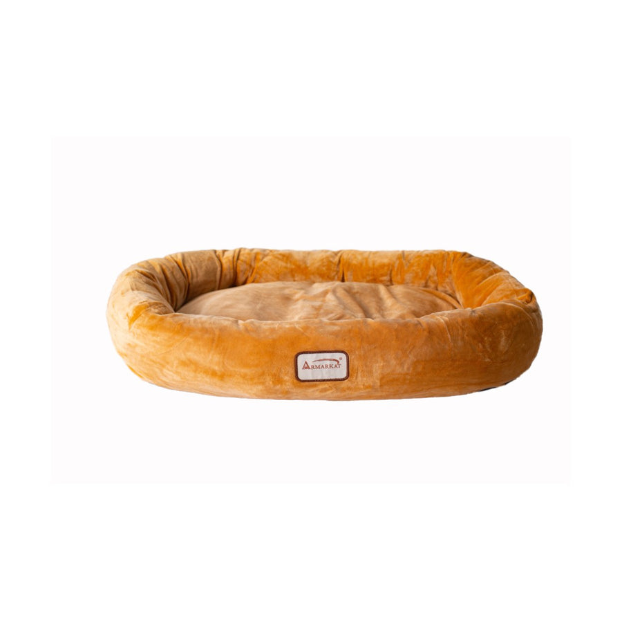 Armarkat Model D02CZS-S Small Earth Brown Bolstered Pet Bed and Mat Image 1
