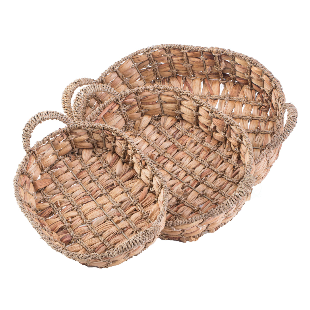 Seagrass Fruit Bread Basket Tray with Handles Image 1