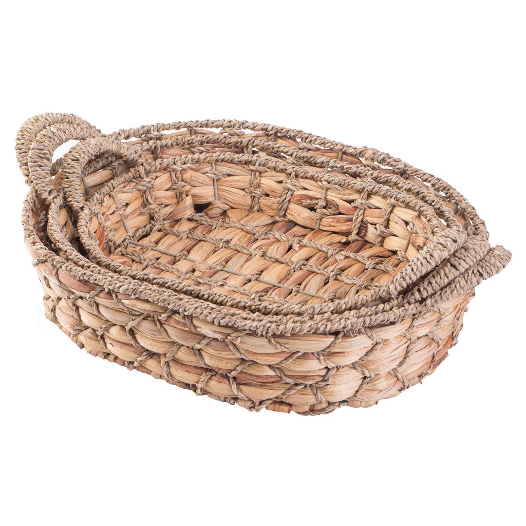 Seagrass Fruit Bread Basket Tray with Handles Image 3