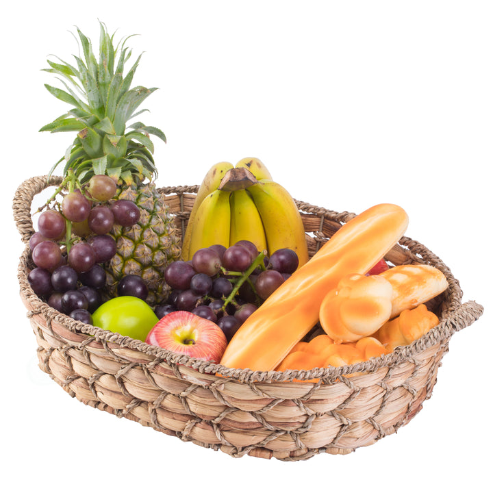 Seagrass Fruit Bread Basket Tray with Handles Image 6