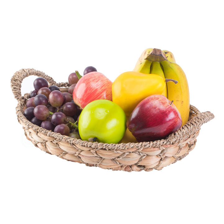 Seagrass Fruit Bread Basket Tray with Handles Image 10