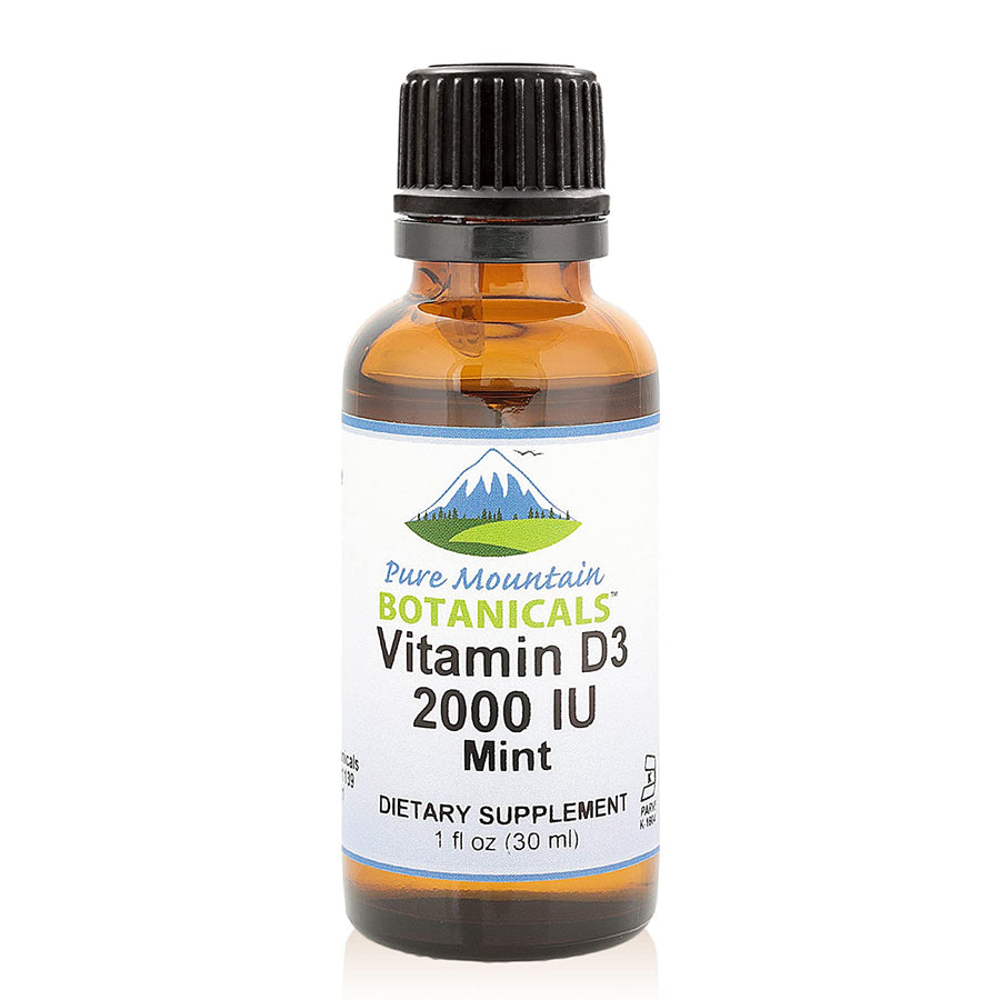 Flavored Vitamin D Drops  Mint Flavored Liquid Vitamin D3-2000iu per Serving - 1oz Bottle Image 1