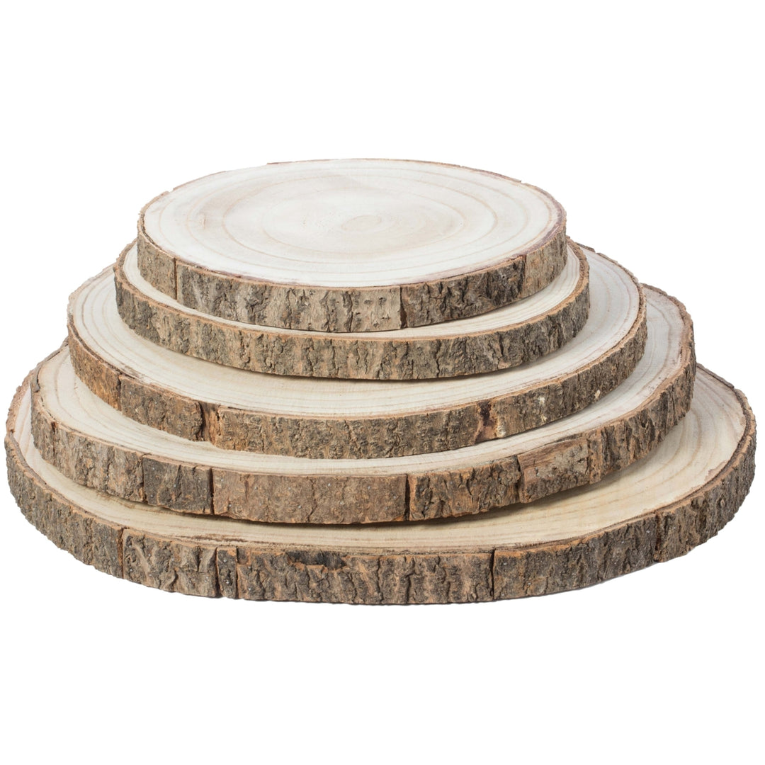 Barky Natural Wood Slabs Rustic Ornament Slice Tray Table Charger Image 8