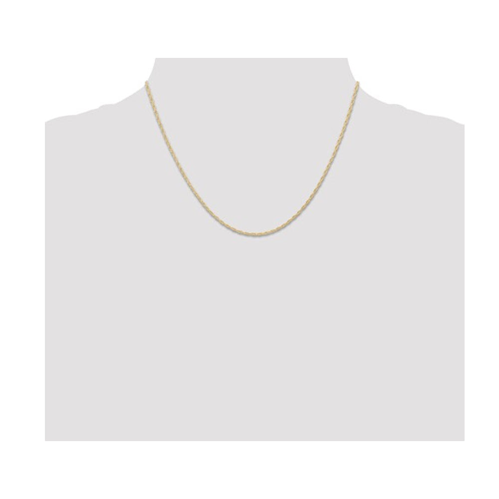 14K Yellow Gold Carded Cable Rope Chain Necklace 18 Inches (1.15mm) Image 2
